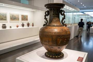 Antique Vase Museum Exhibit. 