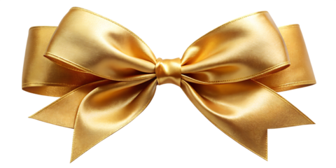 Golden ribbon and bow, cut out