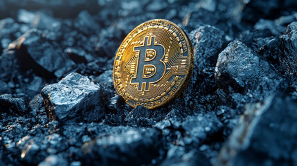 High-Resolution Bitcoin Stock Concept Image. Generative AI