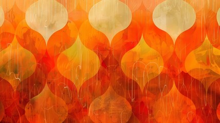 A patterned backdrop with tones of orange, red orange, and yellow orange, adding vibrancy and visual interest to designs