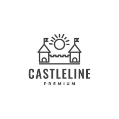 Fototapeta premium castle building line logo design vector illustration