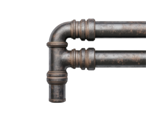 A pipe with a rusted appearance. transparent background