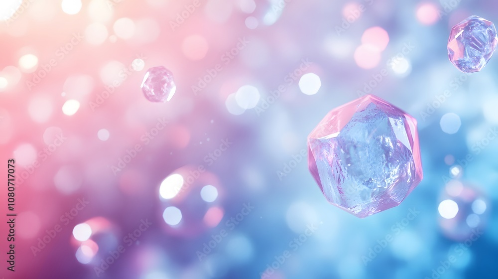 Aufkleber a surreal digital background featuring floating, crystalline shapes in a high-tech, futuristic envir