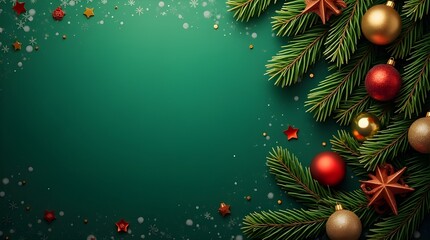 Christmas wallpaper with green design and festive decorations.