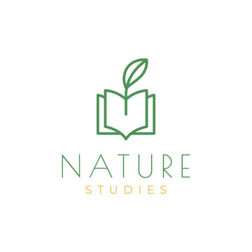 botany boook logo design vector illustration