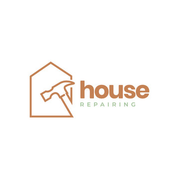 house repair logo design vector illustration