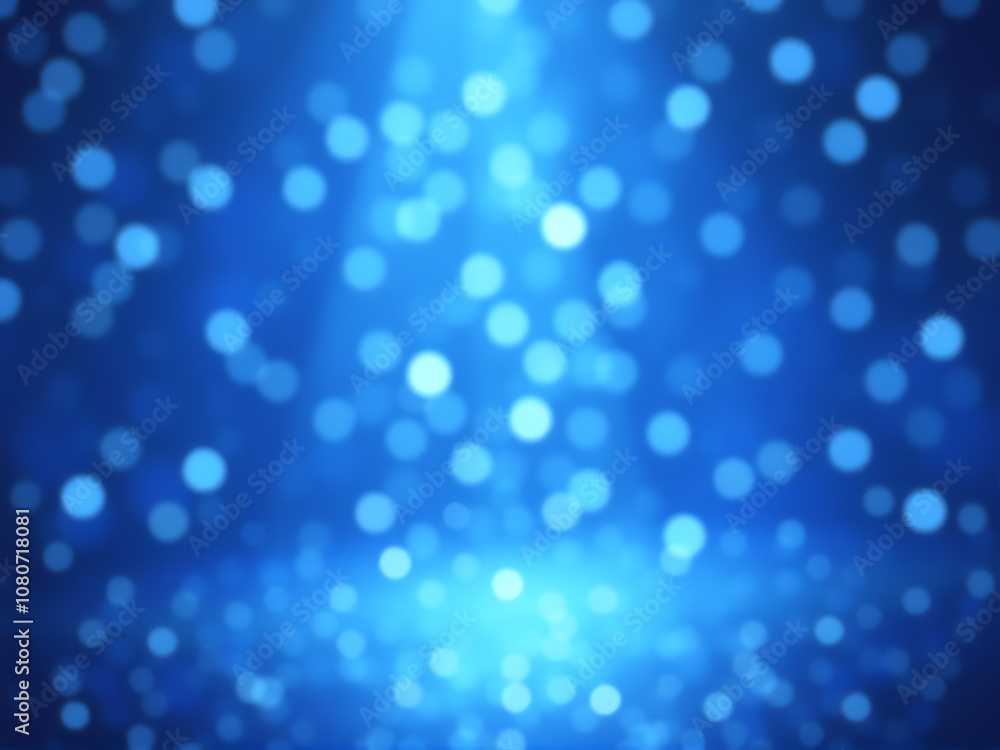 Poster soft blue bokeh lights create a serene atmosphere in a dimly lit space during an evening event