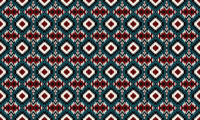 American tribal ethnic native pattern.Traditional Navajo,Aztec,Apache,Southwest and Mexican style fabric pattern.Abstract vector motifs pattern.For fabric,clothing,blanket,carpet,woven,wrap,decoration