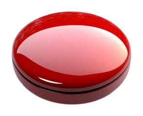 Red button on a transparent background. isolated background.