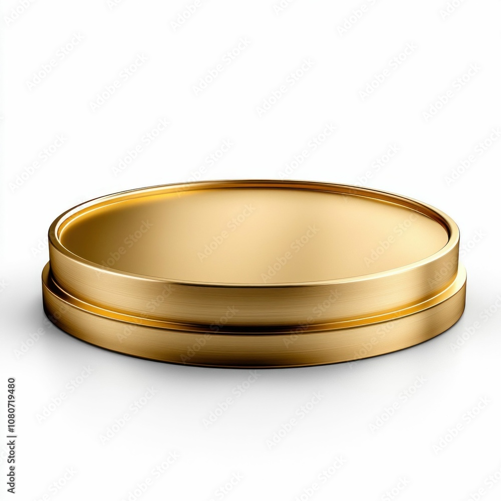 Poster golden empty platform display isolated on white background