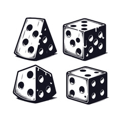 A Set of Cheese slices Silhouette Vector Design Illustration