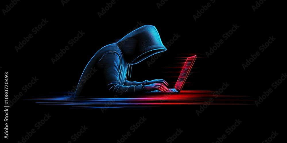 Aufkleber anonymous hacker in digital world concept