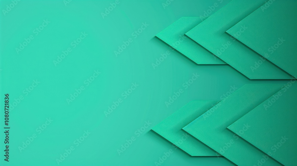 Aufkleber geometric green abstract background with overlapping chevron shapes
