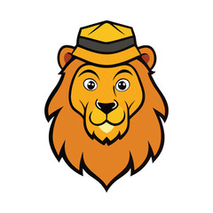 A bold golden lion mascot logo vector featuring a fierce lion's head with a thick mane, symbolizing strength and royalty. Clean lines and striking gold tones for versatile branding.