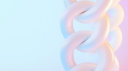 Chain links connecting multiple web pages with glowing keywords, showcasing backlink building and SEO strategies for website growth, 3D illustration