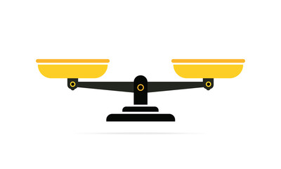 Scales of justice. Libra illustration. Scales of justice vector icon. Retro scales of justice icon on white background 