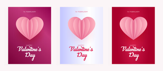 Set of Valentine's day cards. Vector illustration