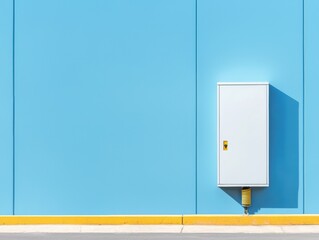 Outdoor fiber cabinet setup with a cable spool, depicting the integration of advanced technology into rural communities