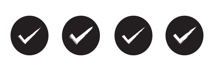 Done buttons collection. check vector icon set. check list button icon vector illustration