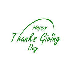Happy thanksgiving day text, typography vector illustration