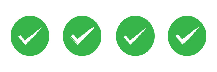 Check box icon with correct, accept checkmark icons tick box checked. Check mark icon symbols vector.