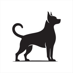silhouette of a dog vector isolated on a white background.