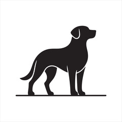 silhouette of a dog vector isolated on a white background.