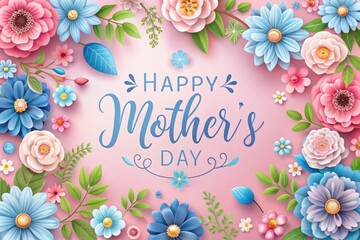 a card with flowers and a card that says happy mothers day