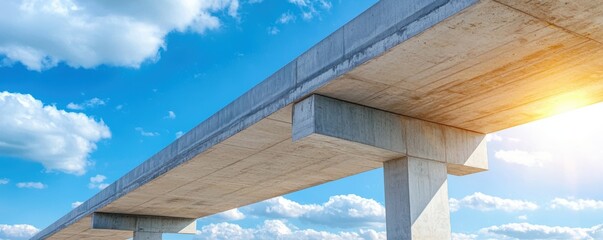 Elevated bridge construction with reinforced concrete co