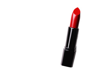 Red lipstick on a white background. isolated background.