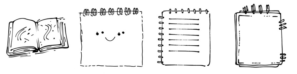 Doodle and line art daily calendar in illustration style