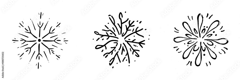 Poster snowflake icon made by hand. modern illustration with an isolated background.