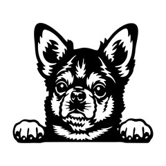 Peeking Chihuahua - Dog lover owner gift - Dog cut file - Peeking Dog Cut Stencil