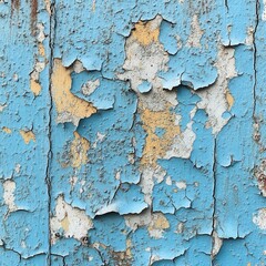 Obraz premium Weathered Blue Wall with Peeling Paint and Texture in Distressed Style, Perfect for Backgrounds and Abstract Designs in Various Creative Projects
