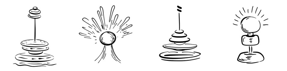 An illustration of a death pawn piece that has been hand drawn with an outline