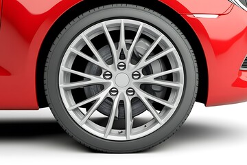 Obraz premium Car wheel isolated on a white background, close up