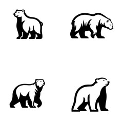 Majestic Polar Bear Silhouette - Arctic Wildlife Art for Nature Enthusiasts