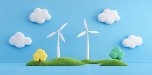 Stunning image showcasing renewable energy using transformed landfills to generate electricity. Concept: Renewable Energy, Landfill Transformation, Sustainable Power Generation.