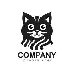 Black cat simple logo design