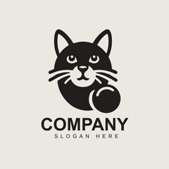 Black cat simple logo design