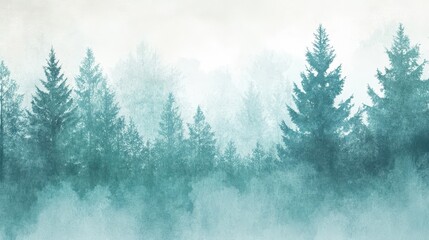 Coastal-inspired trees soft shades on lightly worn grunge texture