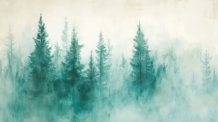 Tranquil teal trees subtle grunge texture with visible water effects