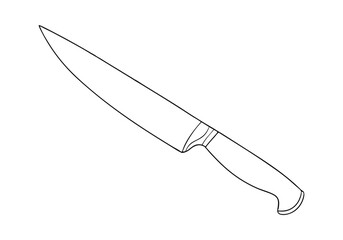 Continuous Line Art of Knife – Minimalist Kitchen Tool and Culinary Illustration