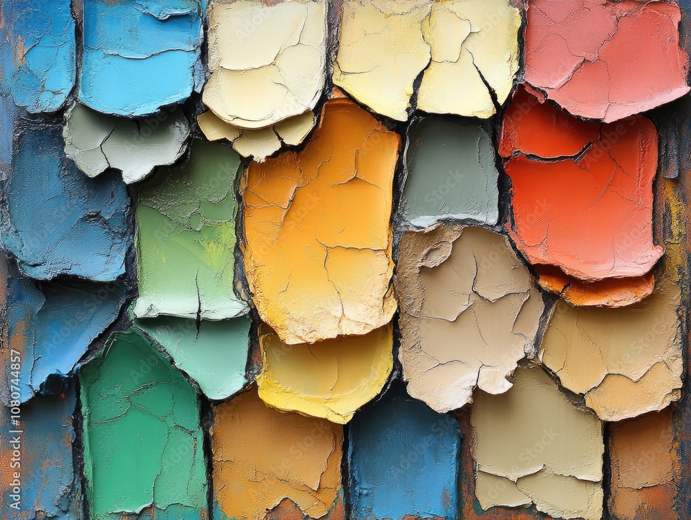 Poster abstract painting with various colors. perfect for adding visual interest to a website or design pro