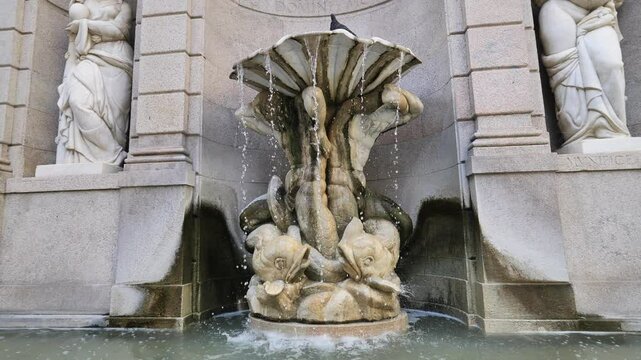 Triton fountain in Milan, LOmbardy, Italy