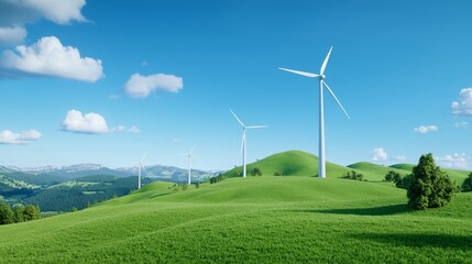 Obraz premium In order to increase sustainability, tech companies are developing renewable energy solutions.