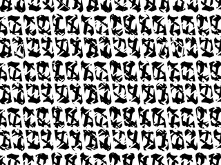  Error digital concept. Black random shapes on white background. Wrong lines and blocks. Video distortion effect. Abstract pixels and noise. Vector illustration.