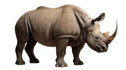  rhino isolated on white, transparent background 