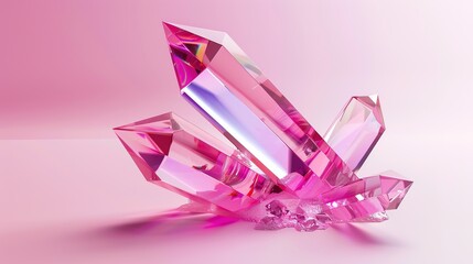 Transparent Crystal Geometry 3D - a striking and modern visual. The crystal shapes create a fascinating and ethereal scene.