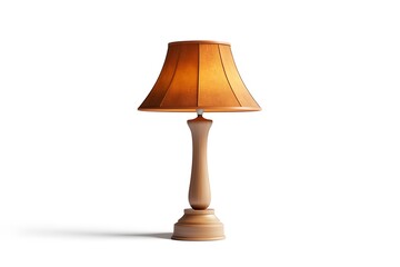 A table lamp with a fabric shade.